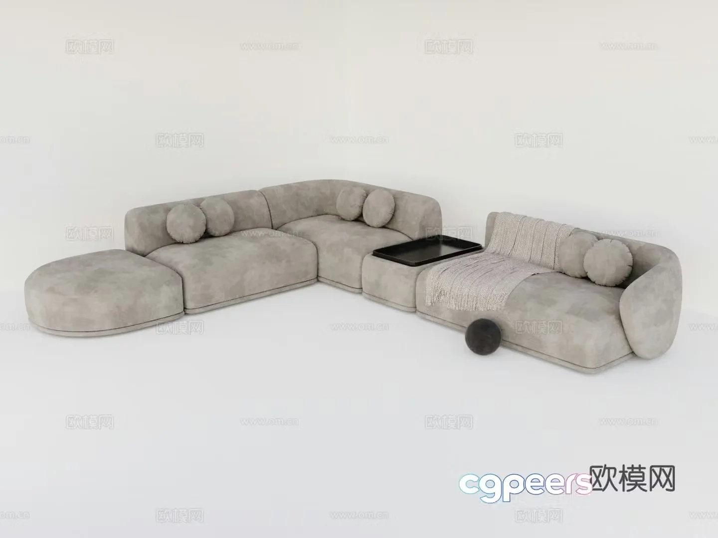 Corner sofa multiplayer sofa 3D model