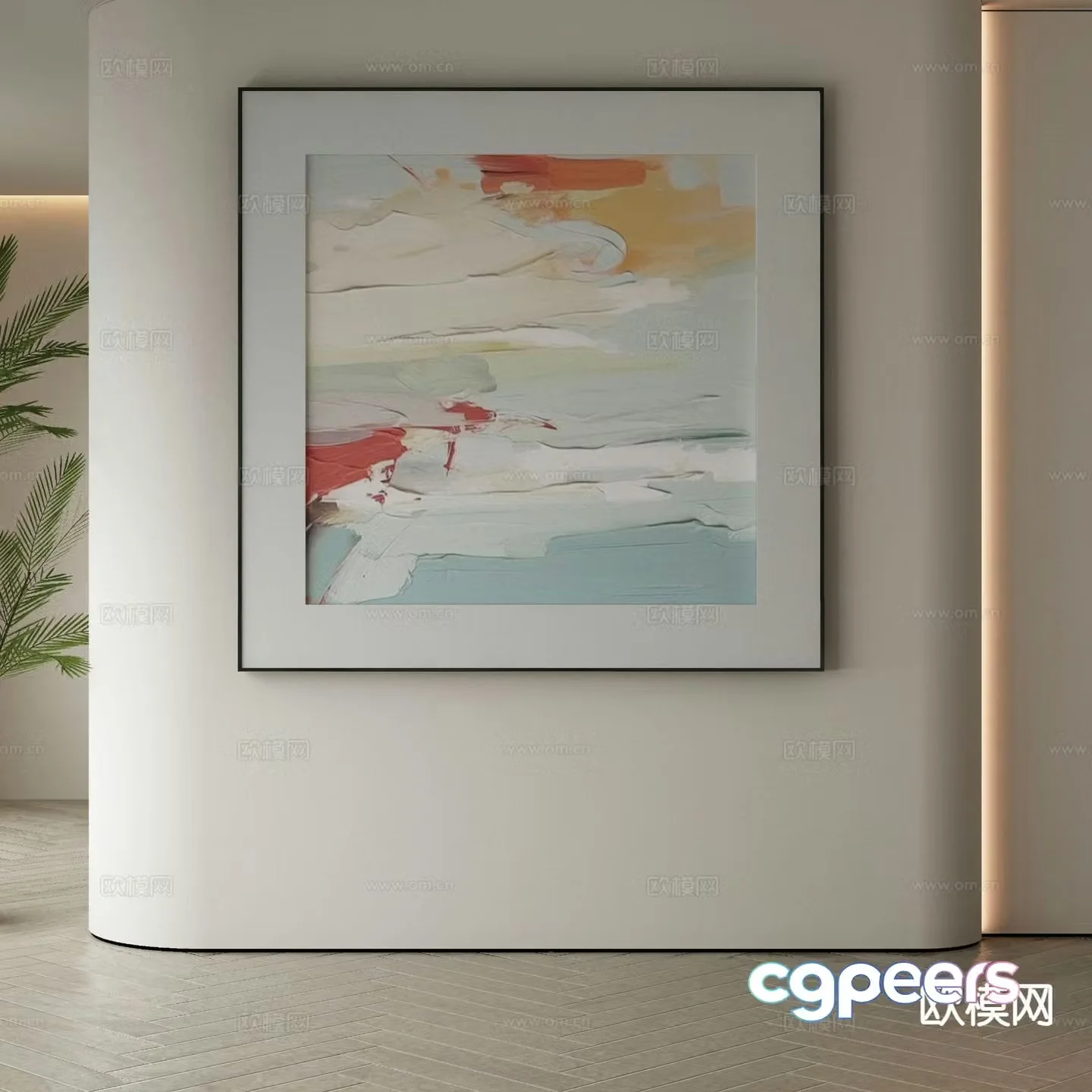 Modern decorative painting oil painting 3d model