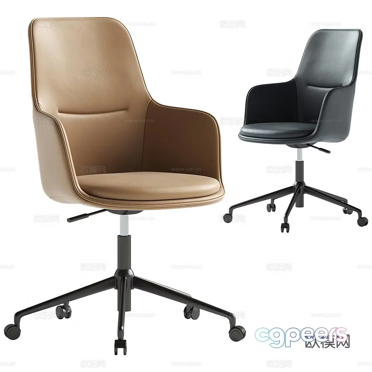 Modern Italian leather office chair 3d model