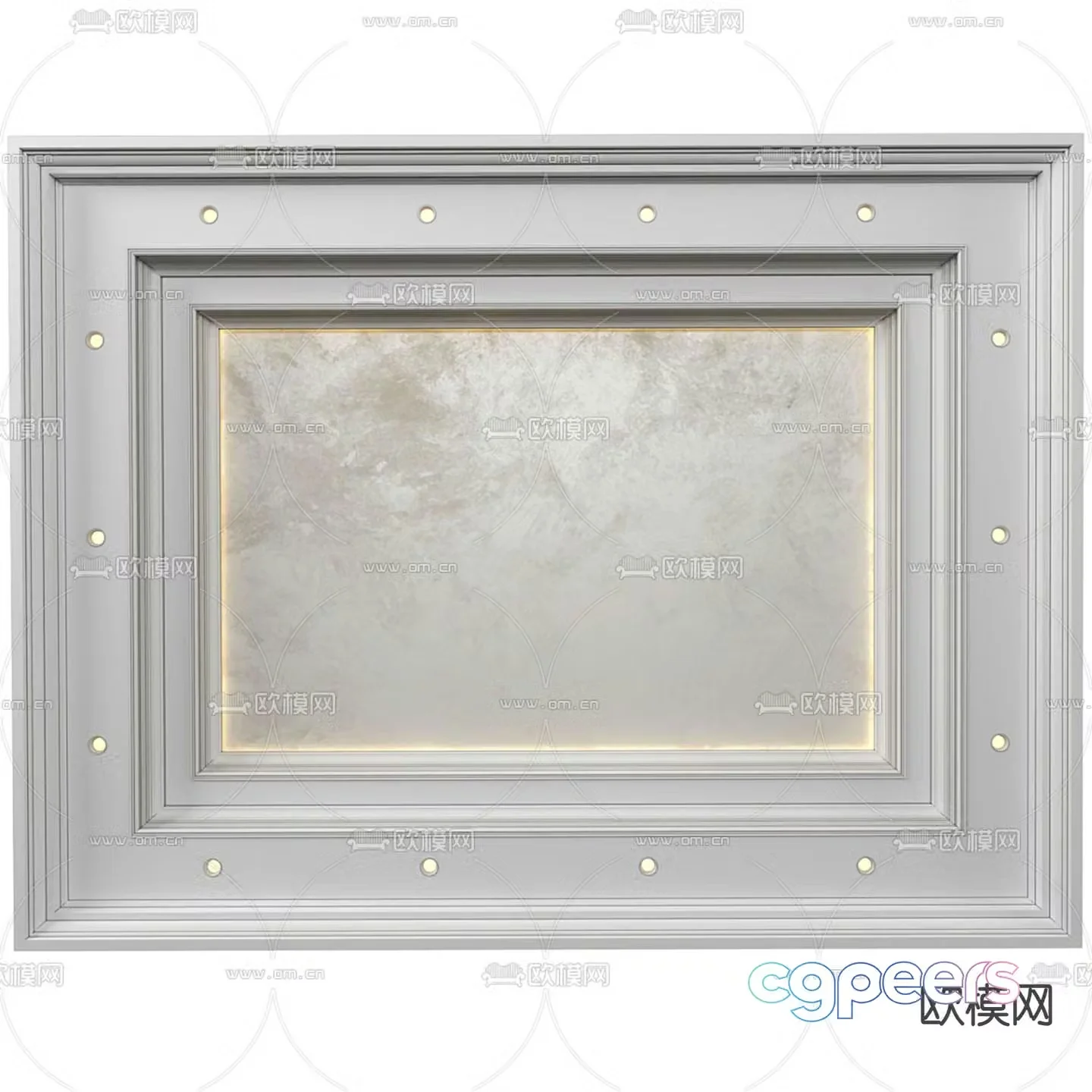 French stacked ceiling lighting ceiling 3D model