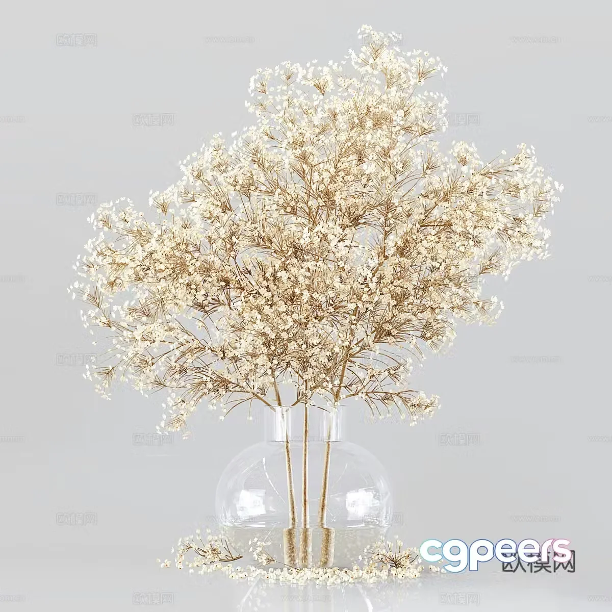 Modern Italian vase floral art 3d model
