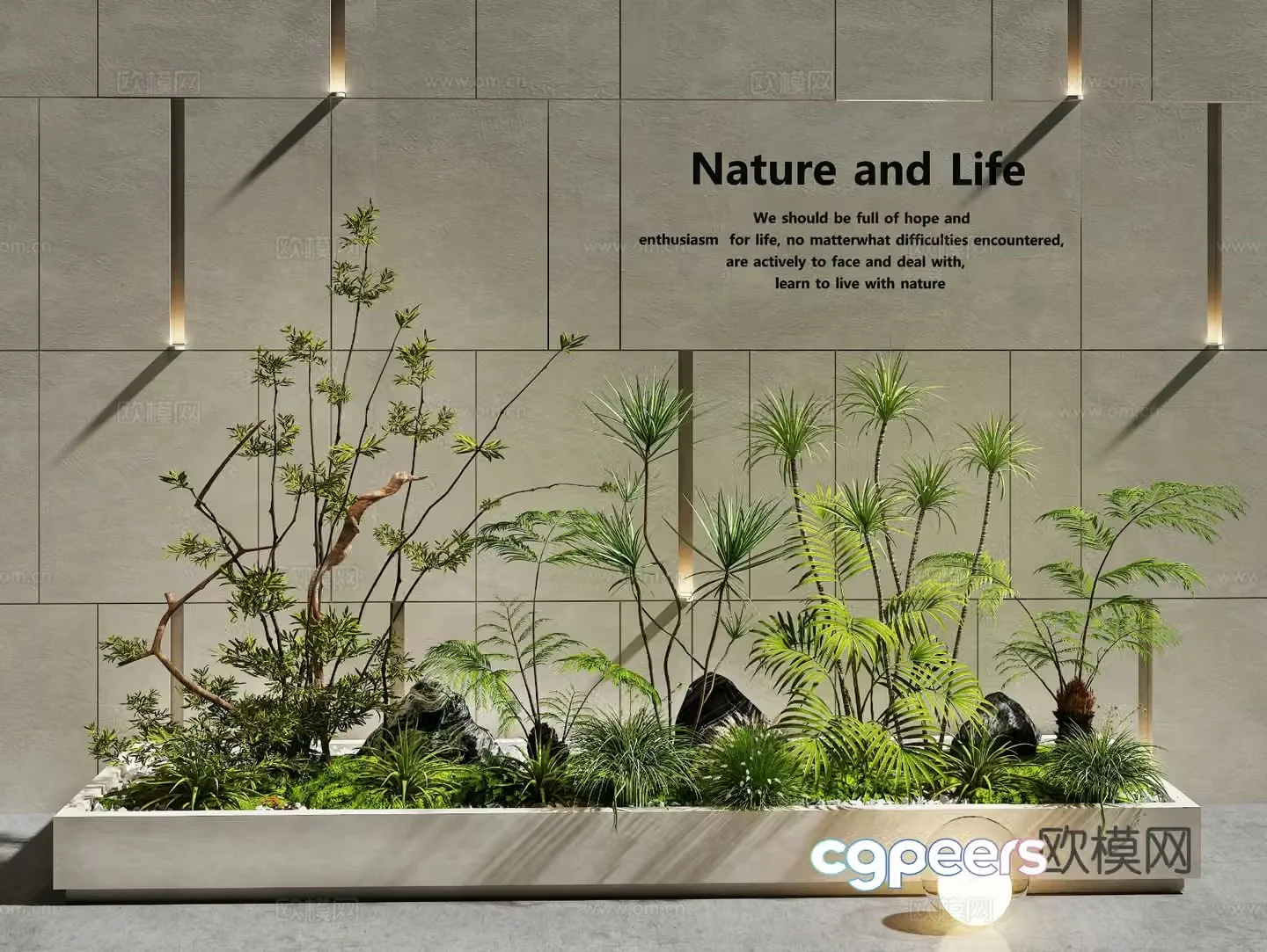 Plant pile green plant combination landscape garden landscape interior landscape 3d model