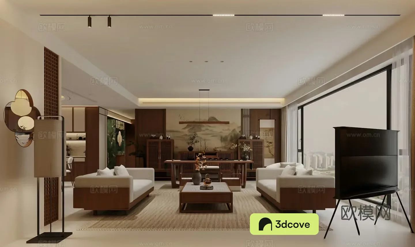 New Chinese style Song style aesthetics Living and dining room