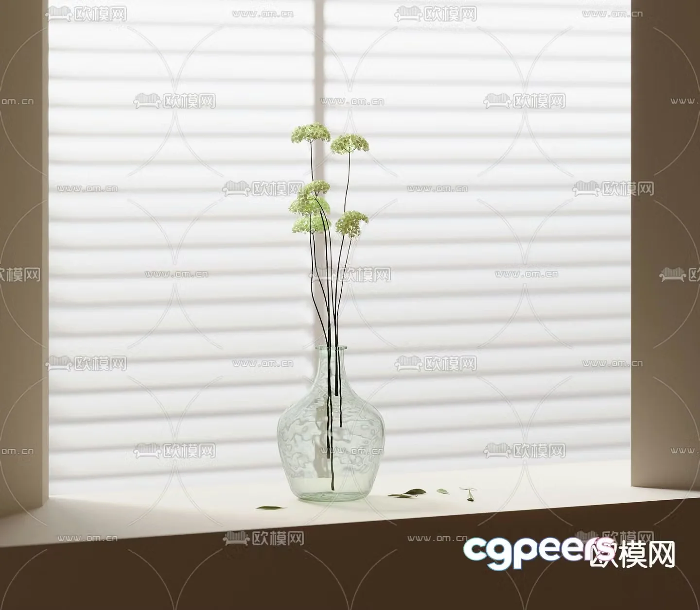 Aquatic plants hydroponic green plants 3d model