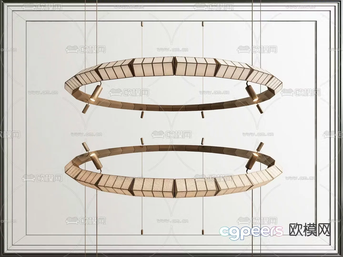 Ring Chandelier Lobby Chandelier 3D Model