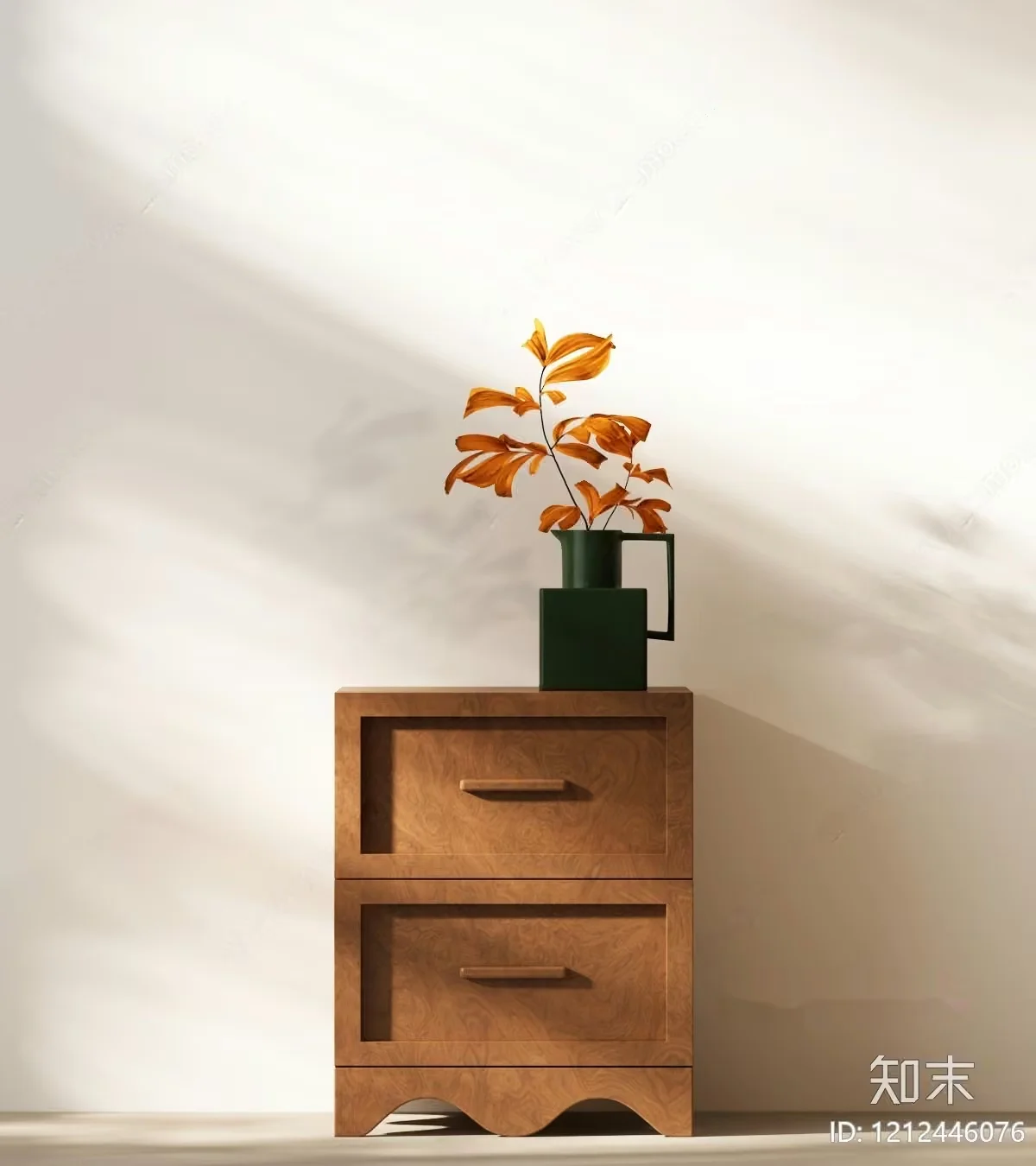 Wooden Dresser With Vase 3D Model – 1696 – VRAY Render
