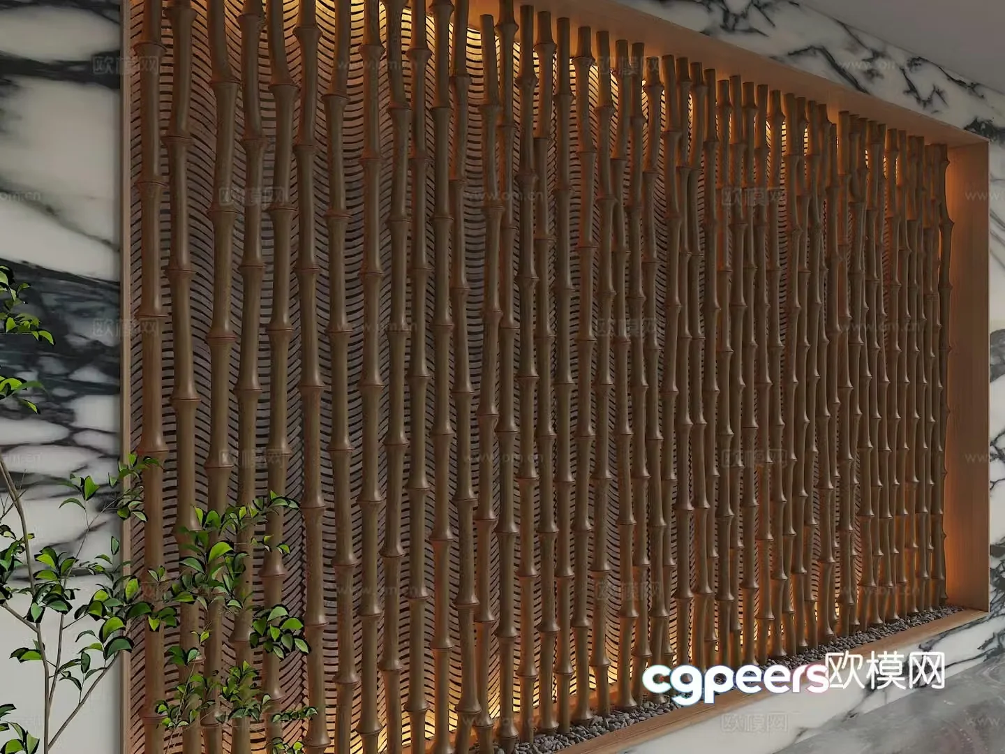 Modern background wall 3d model