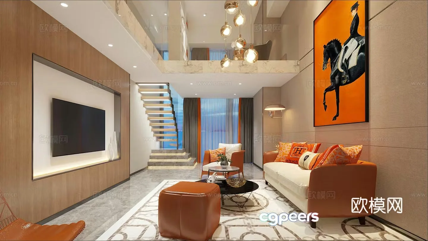 Loft Bachelor Apartment 3d Model