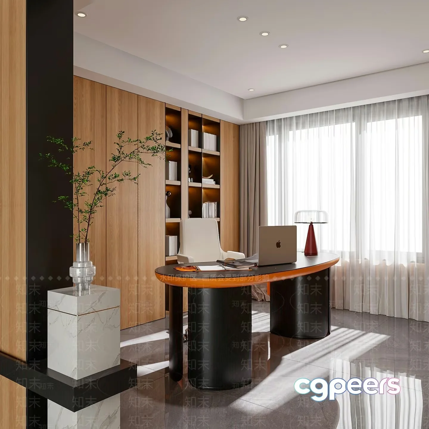 Modern Office Space 3D Model – 22496 – VRAY Render