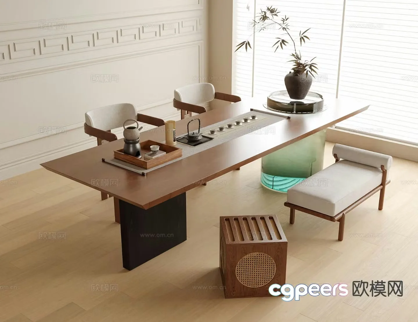 New Chinese style tea table tea table 3d model