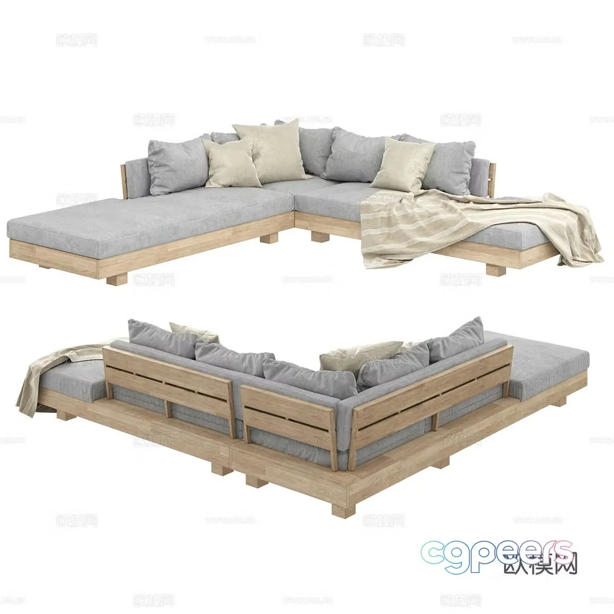 New Chinese style LUBEK-Outdoor sofa 3D model