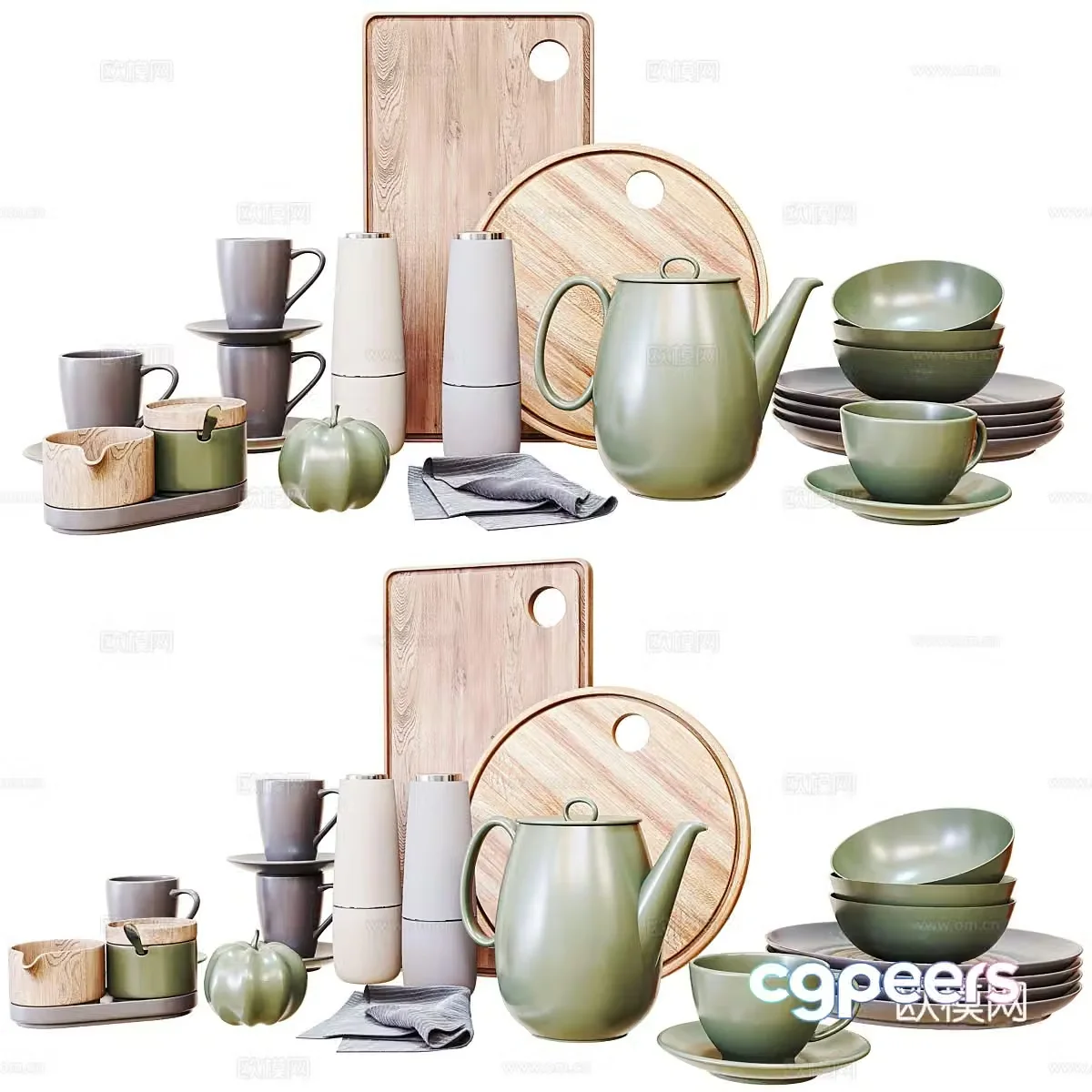 New Chinese kitchen utensils tableware 3d model