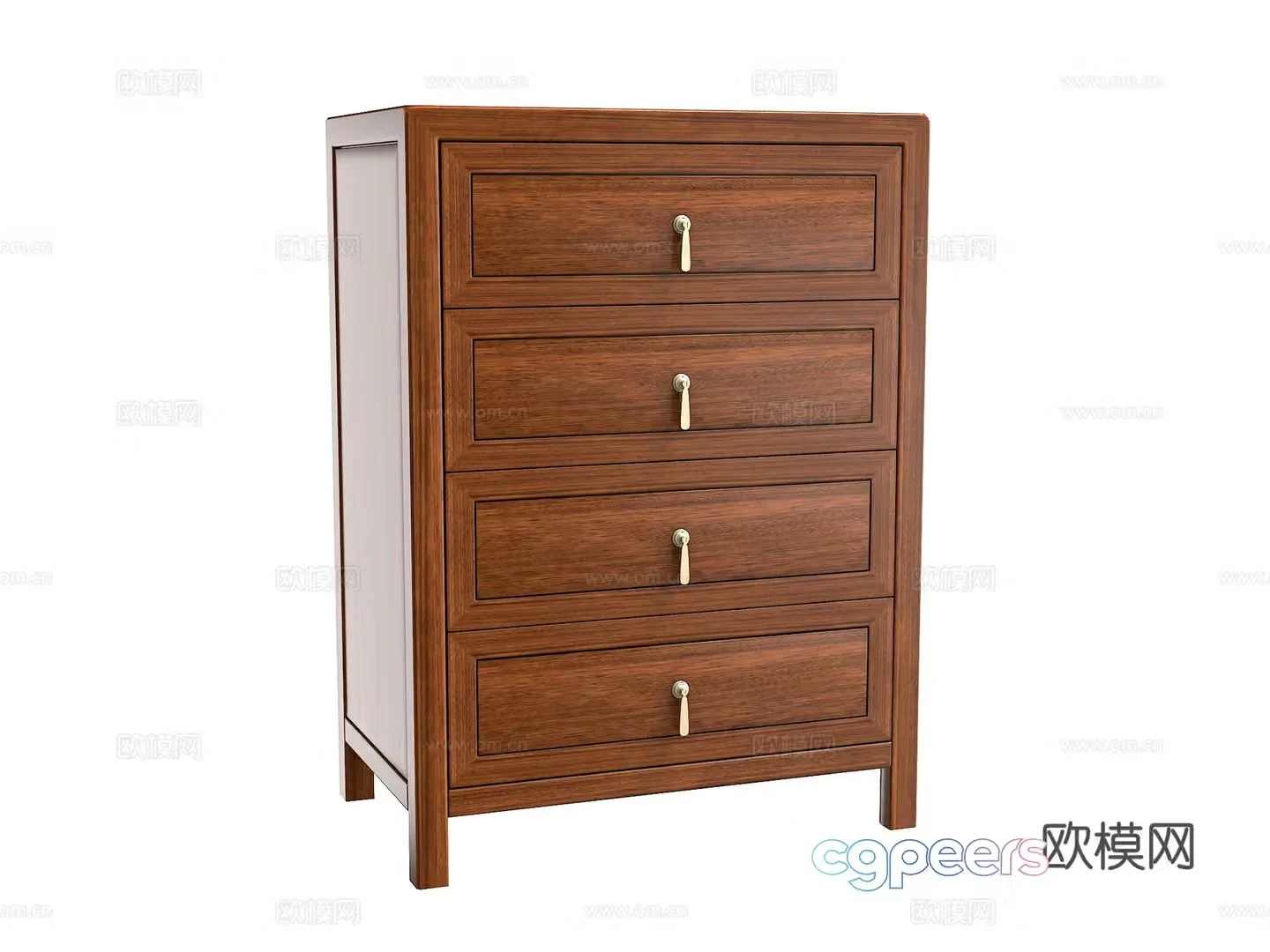 New Chinese style four chest of drawers 3D model