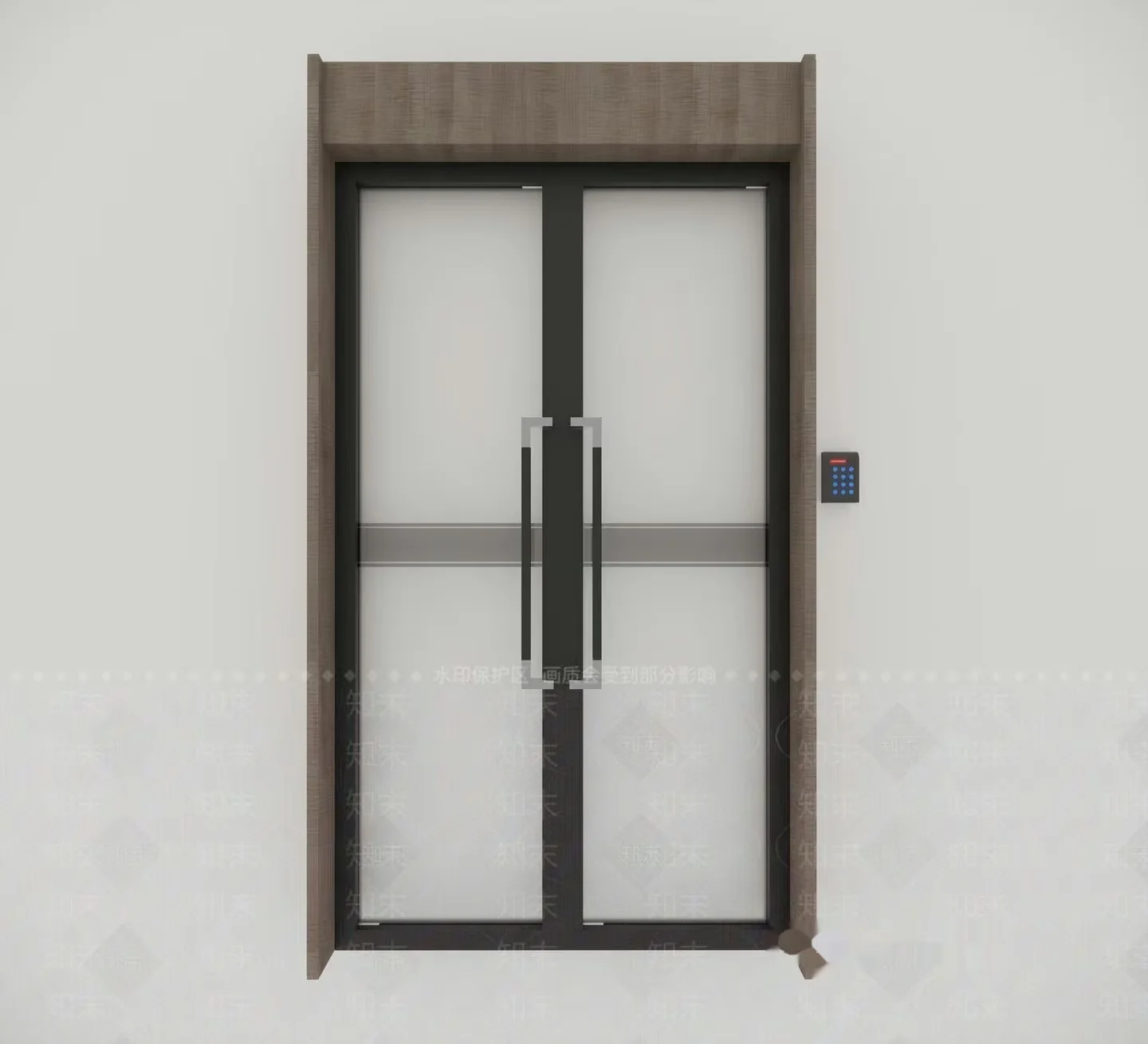 A Modern Glass Door 3D Model – 10572 – VRAY Render