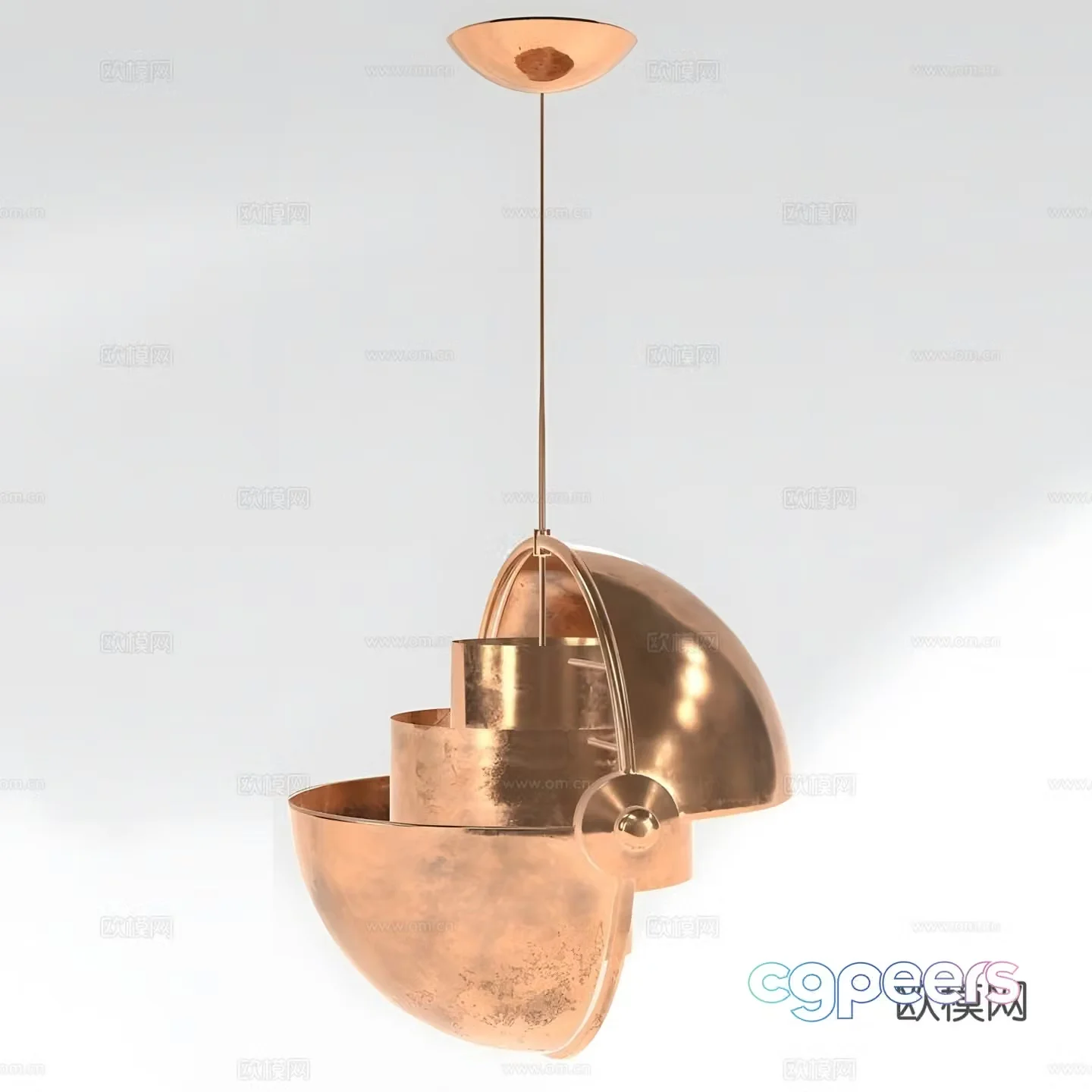 Light luxury chandeliers 3D model