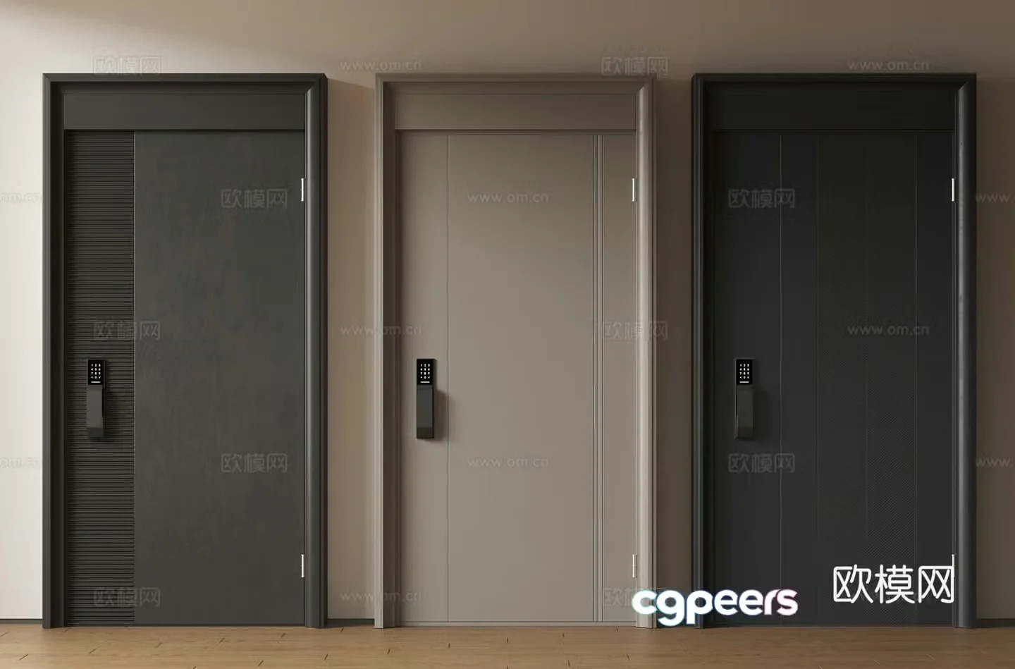 Modern minimalist entrance door medieval security door single opening door mother and child door main door password door 3D model