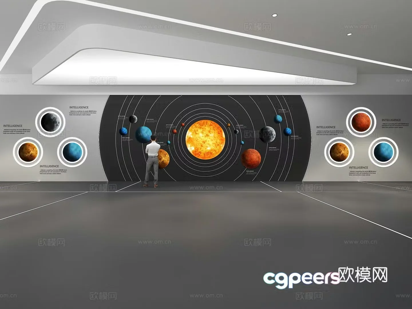Cultural Wall Galaxy Culture Wall Display Wall Classroom Exhibition Hall Campus Culture Corridor 3D Model