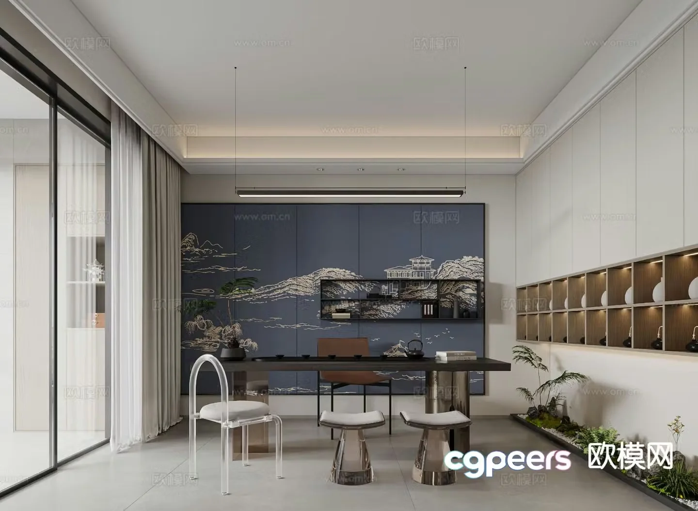 New Chinese tea room 3d model