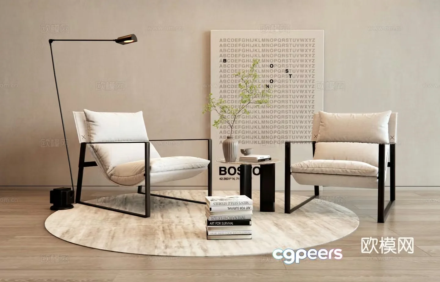 Modern armchair lounge chair 3d model