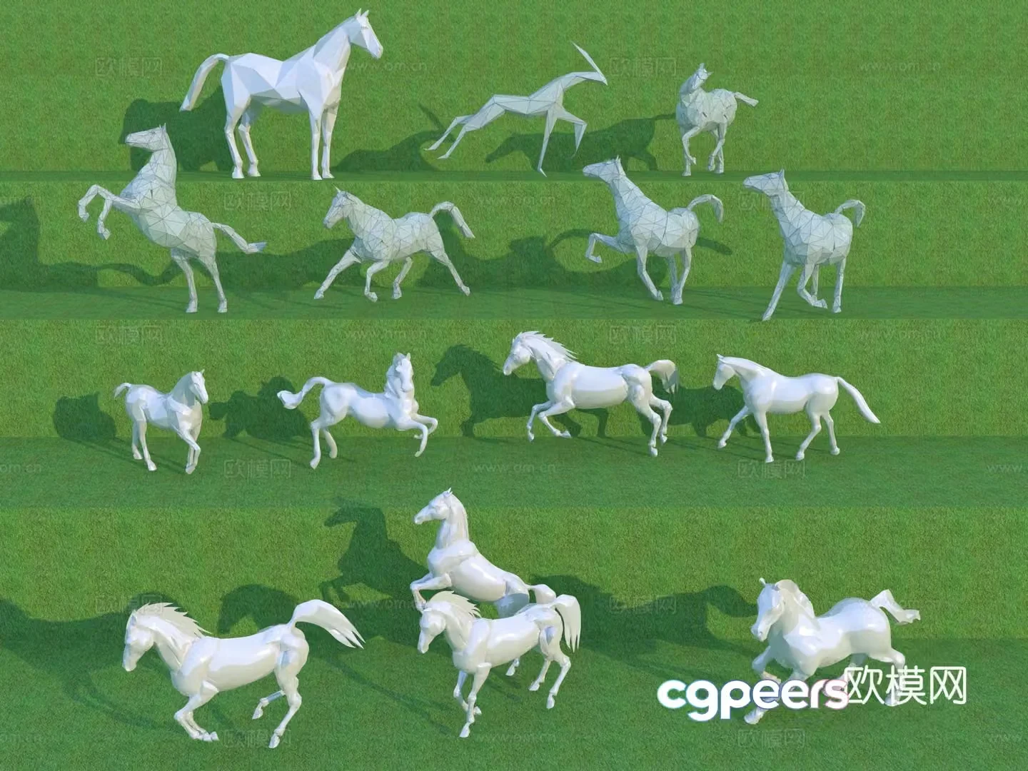 Modern sculpture sketch Sculpture horse 3d model