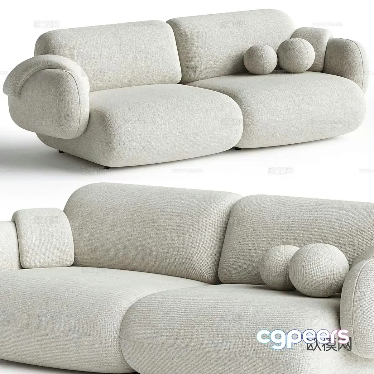 Double sofa 3d model