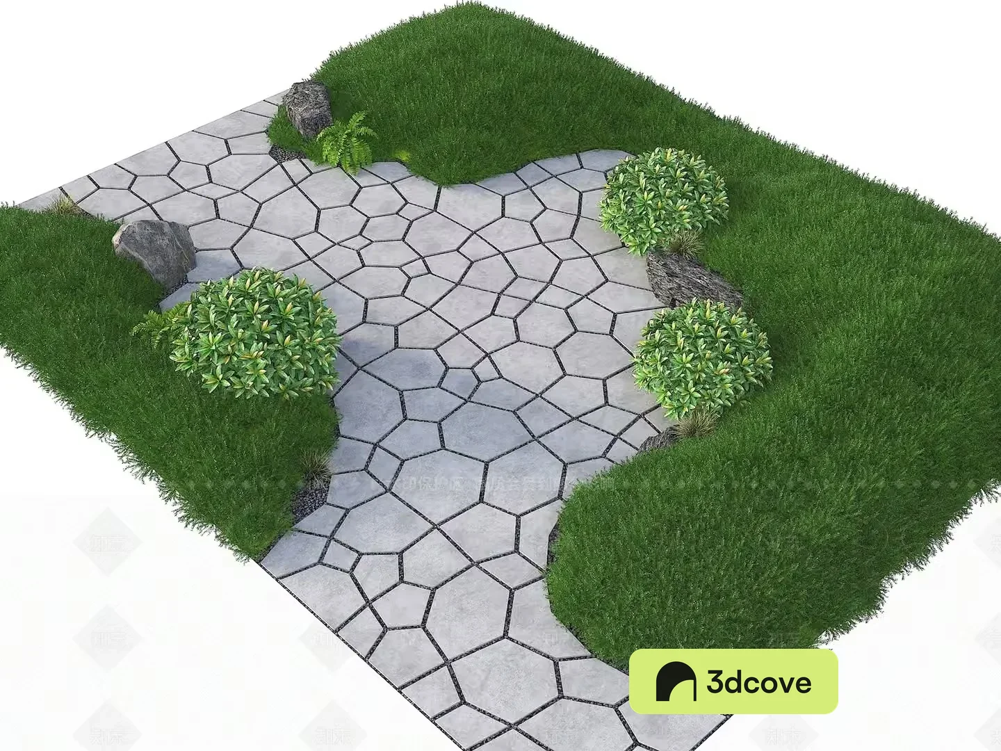 A Stone Pathway With Grass