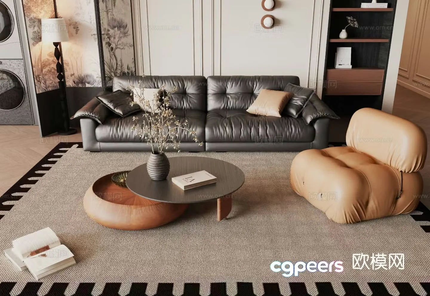 Medieval style modular sofa 3D model
