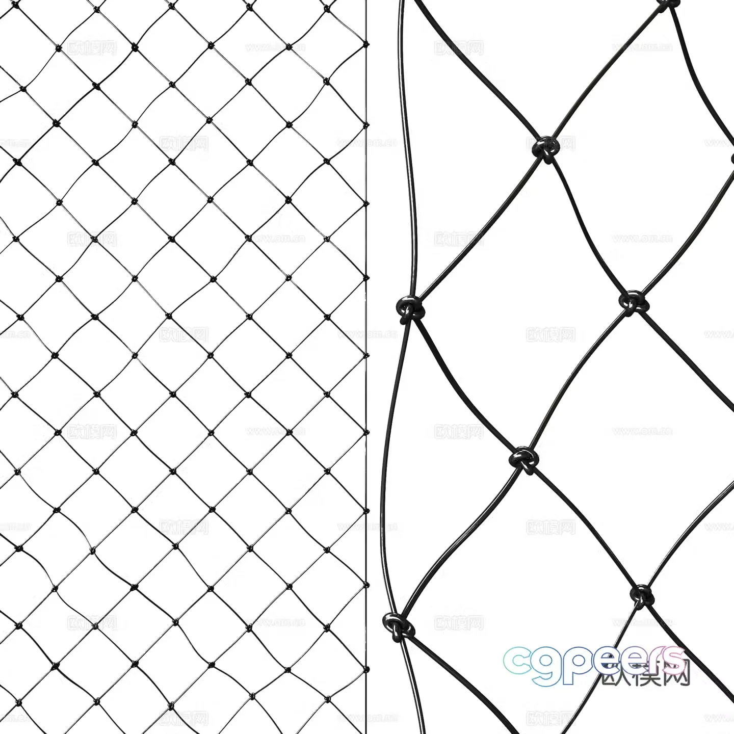 Modern barbed wire mesh 3d model