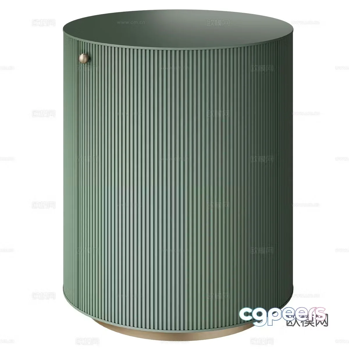 Modern cream style round bedside table 3d model