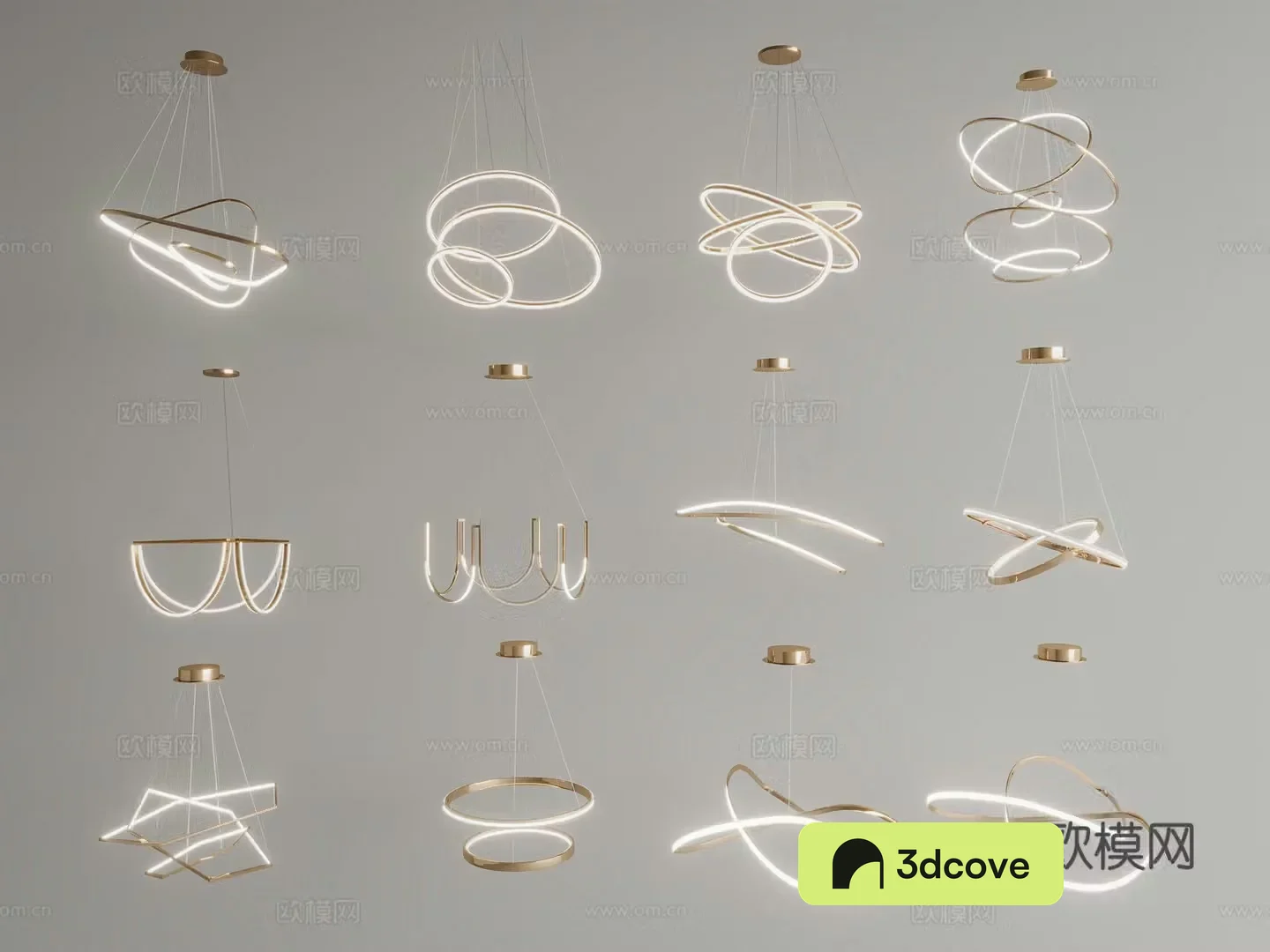 Italian light luxury chandelier art chandelier line lamp