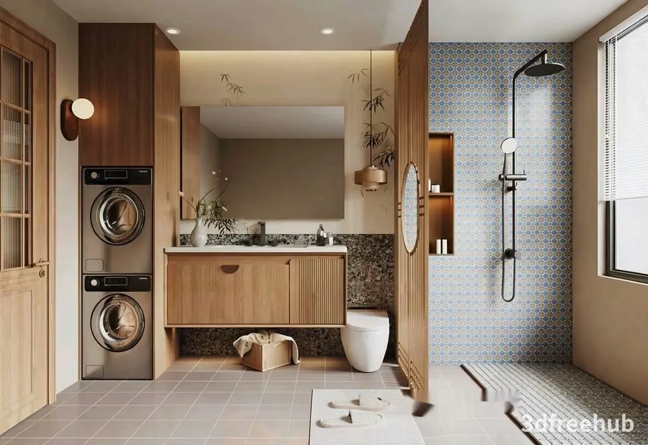 Modern Bathroom Design 3D Model – 23576 – VRAY Render