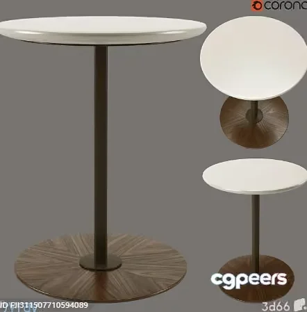 Two Tables With White Tops And Brown Bases 3D Model – 784 – CORONA Render