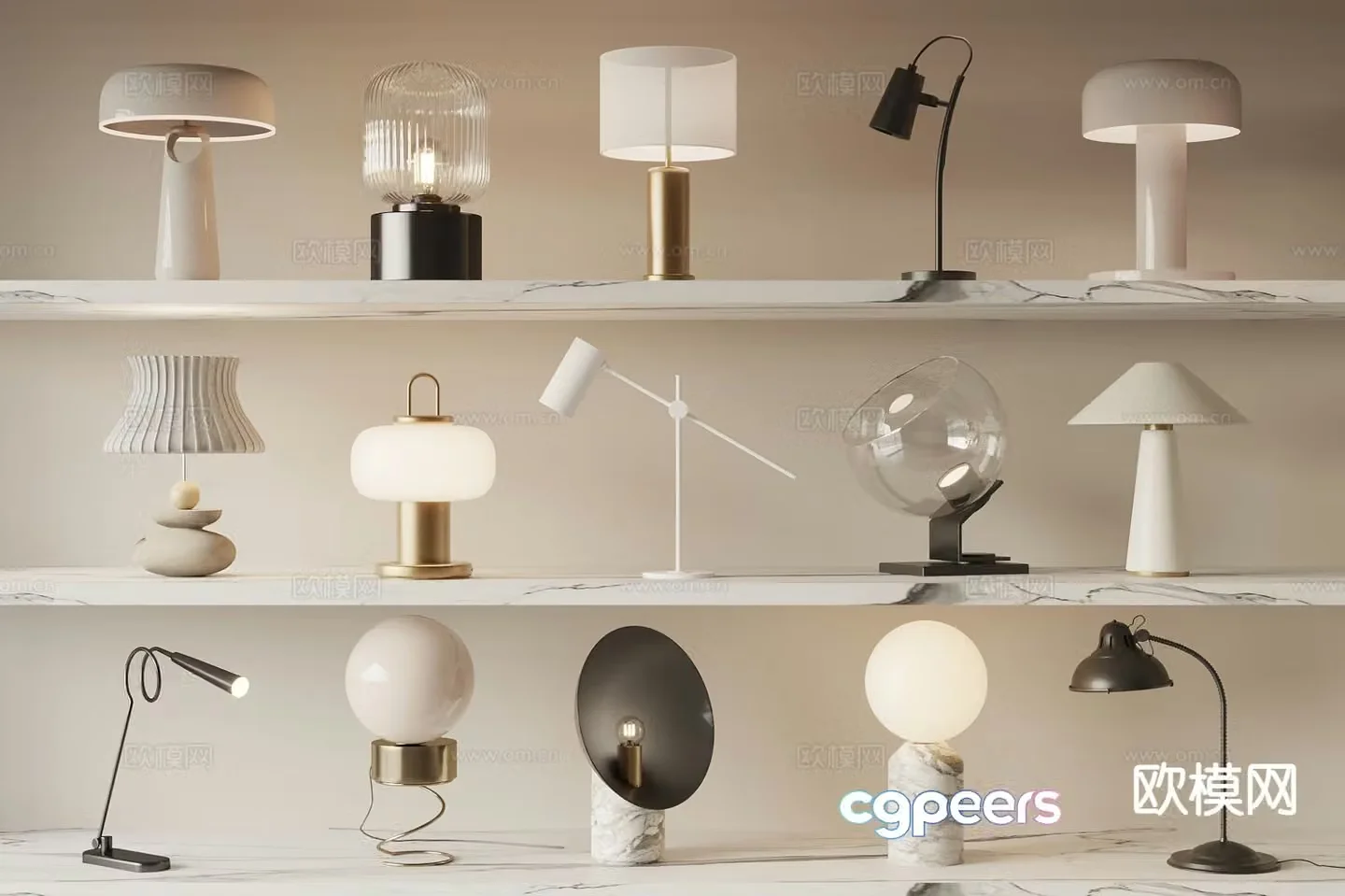 Modern desk lamp desktop lamp 3d model