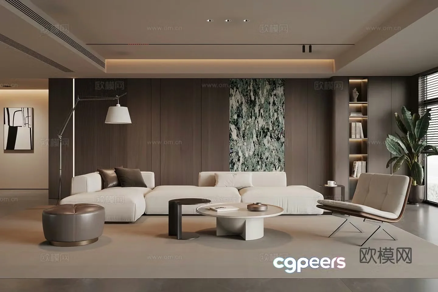 Modern Italian living room sofa combination 3d model