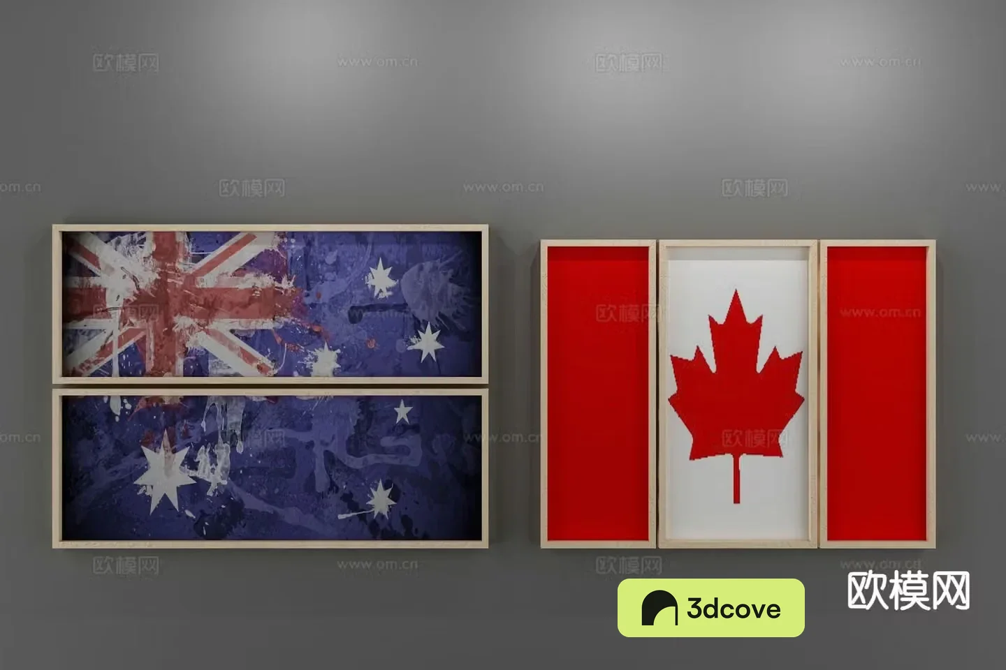Industrial style decorative painting British flag painting Canadian flag painting