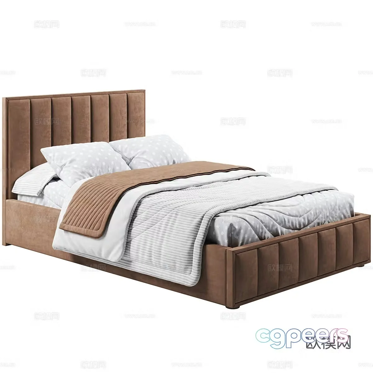 Modern children’s fabric bed 3d model