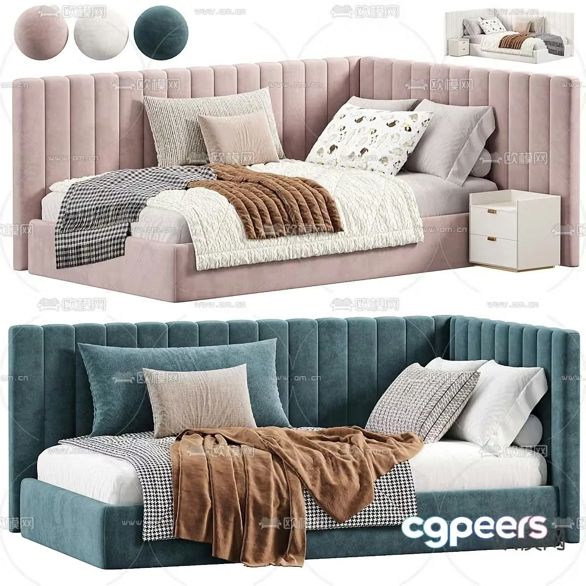 Single bed children’s bed 3d model