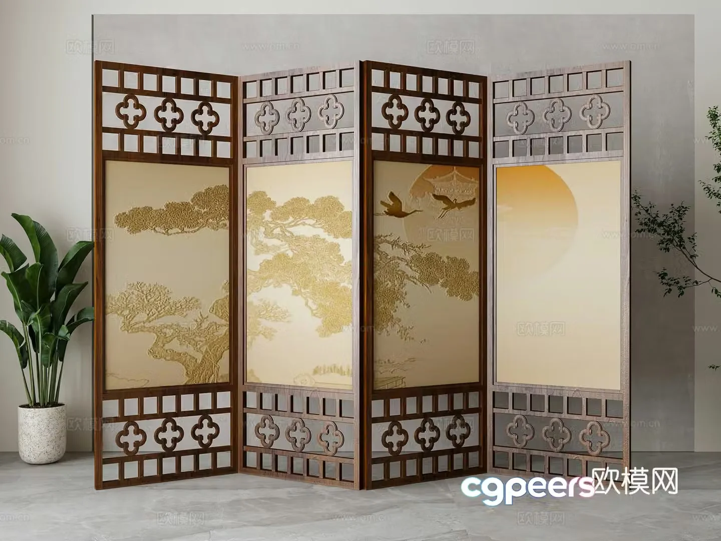 New Chinese screen 3D model