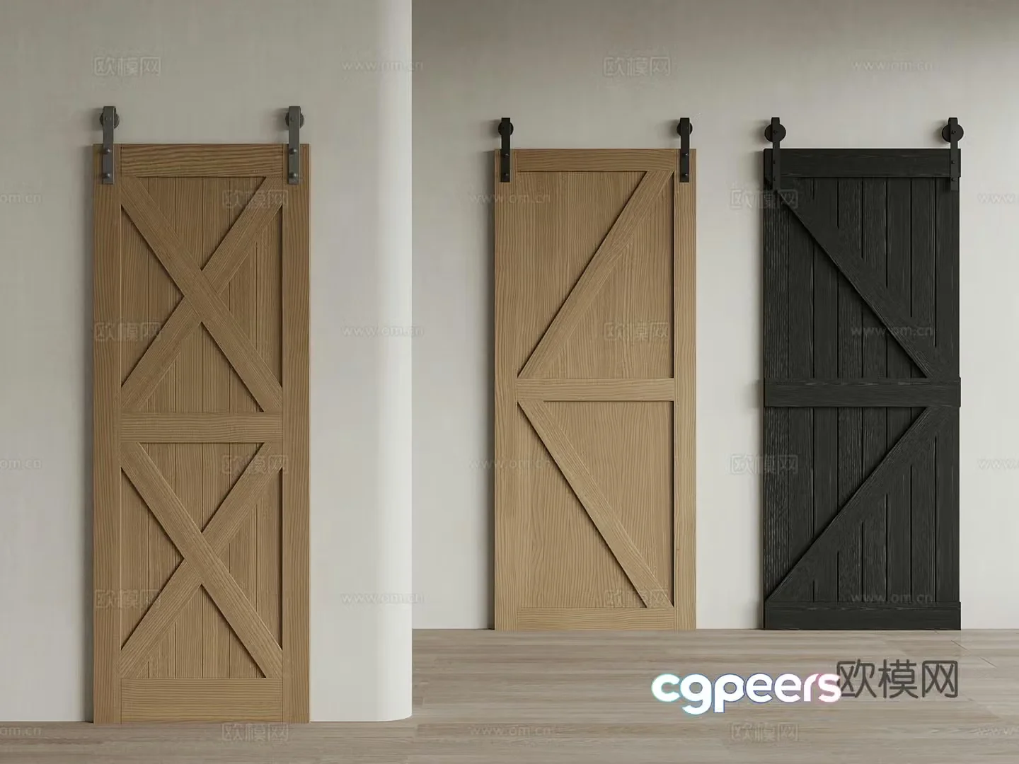 Modern barn door 3d model