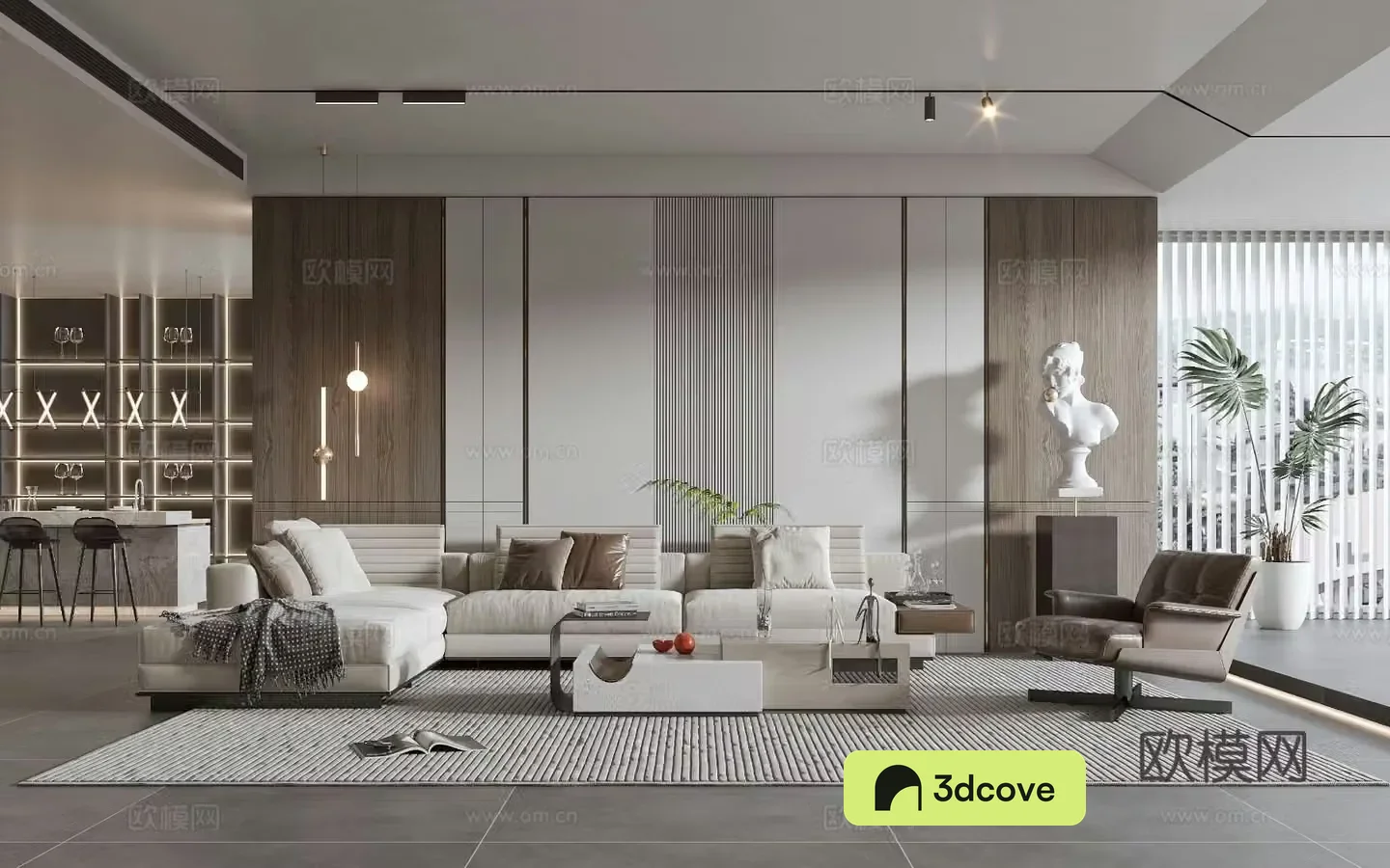 Modern living room modern sofa coffee table combination modern background wall