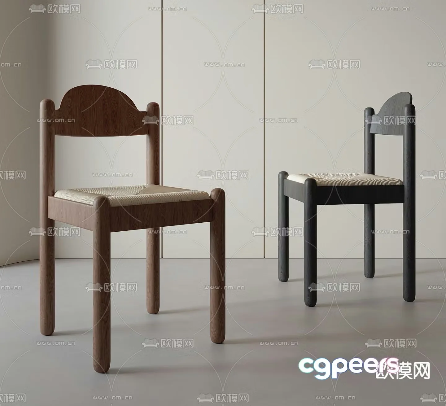 Nordic chair dining chair 3d model