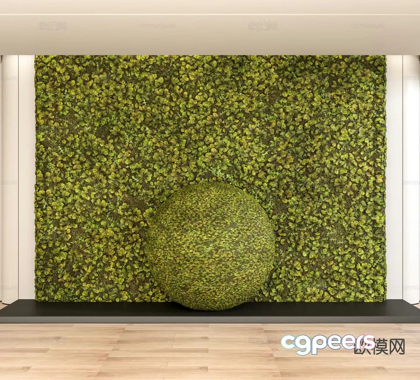 Modern lawn grass outdoor grass flowers and greenery 3d model