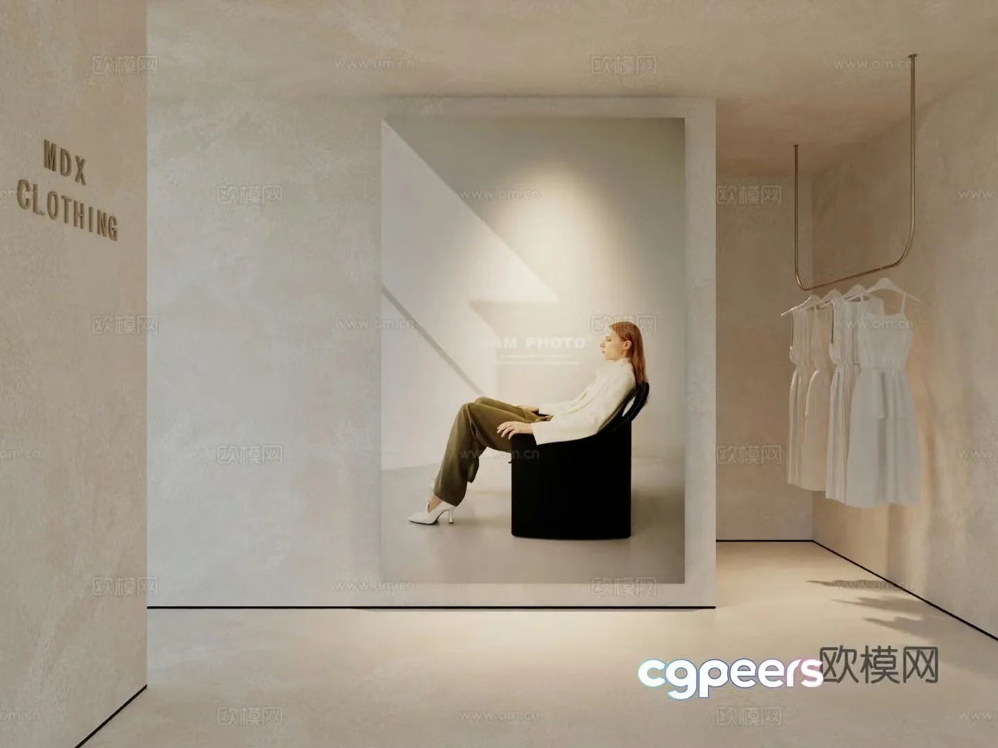 Modern workwear hanging painting poster hanging painting 3d model