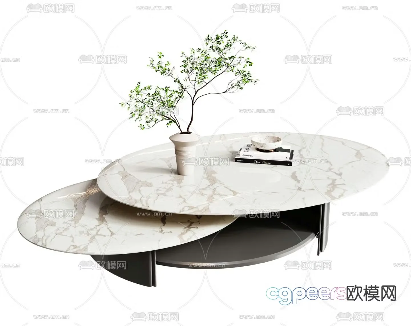 Pertica marble coffee table 3d model