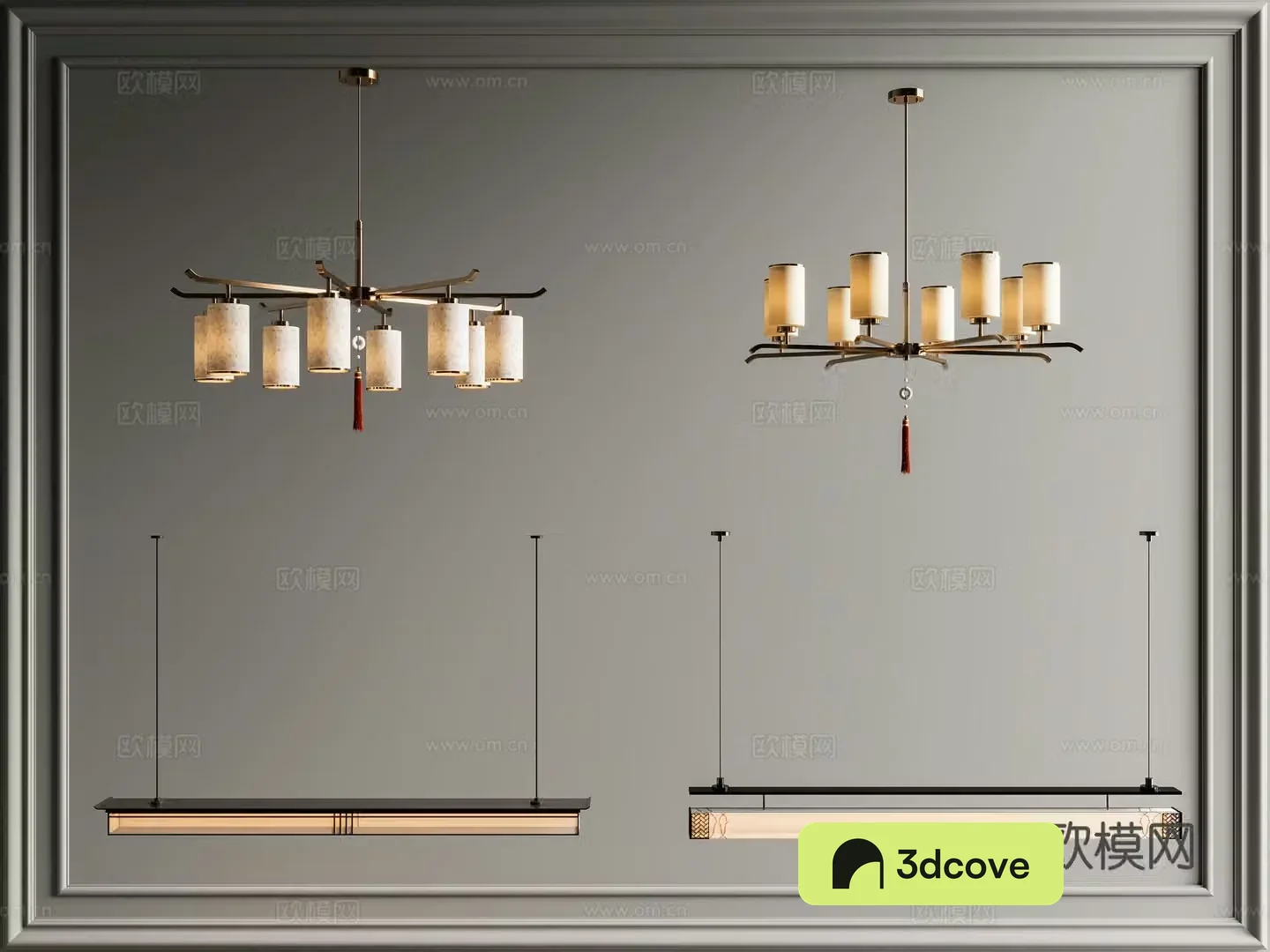 New Chinese style Chinese chandeliers New Chinese style long chandeliers Living room study chandeliers Metal chandeliers Lantern