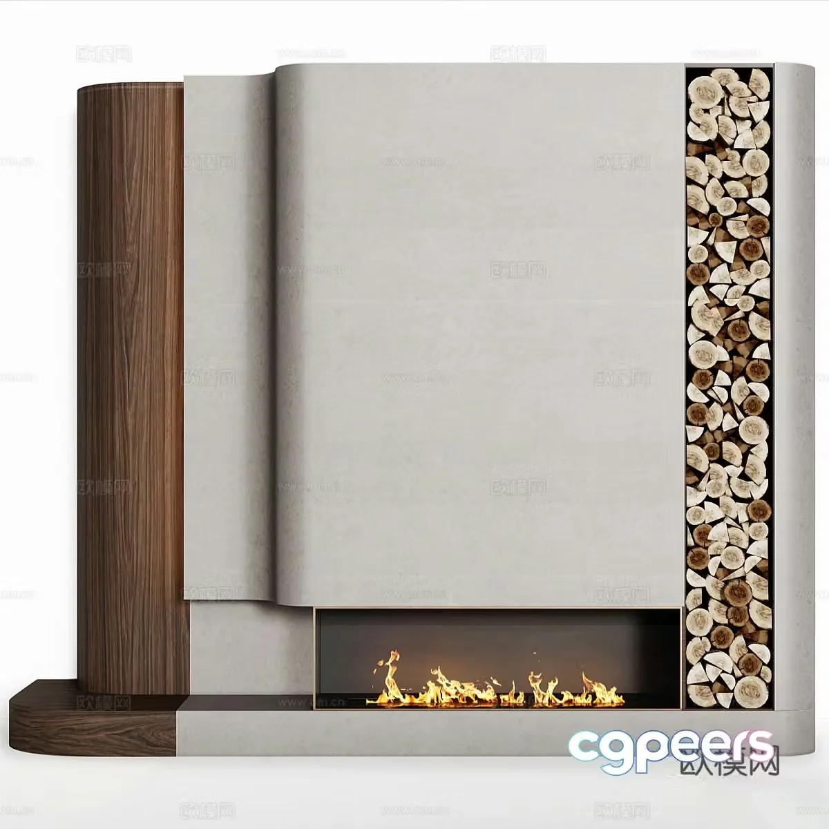 Modern Italian fireplace 3d model