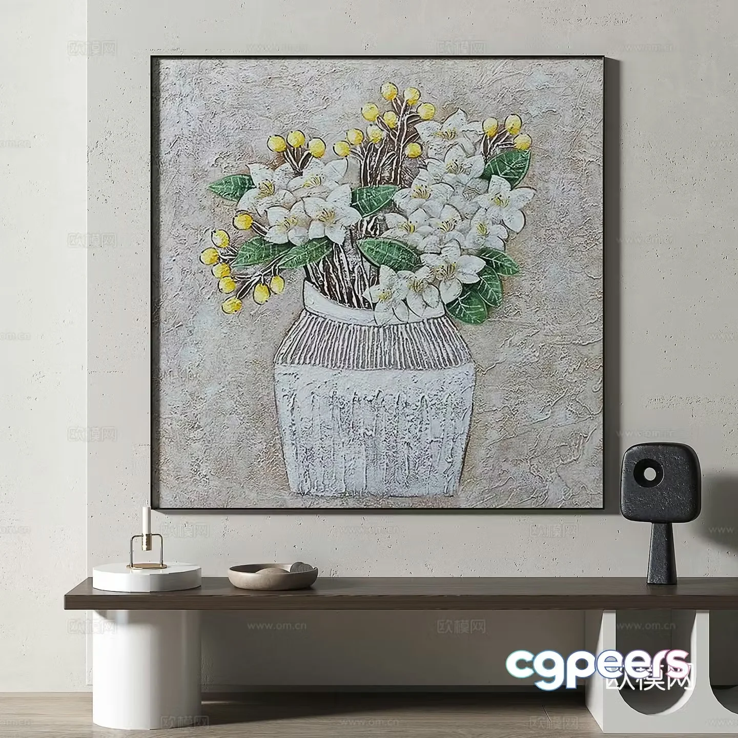 Modern retro medieval decorative painting 3d model