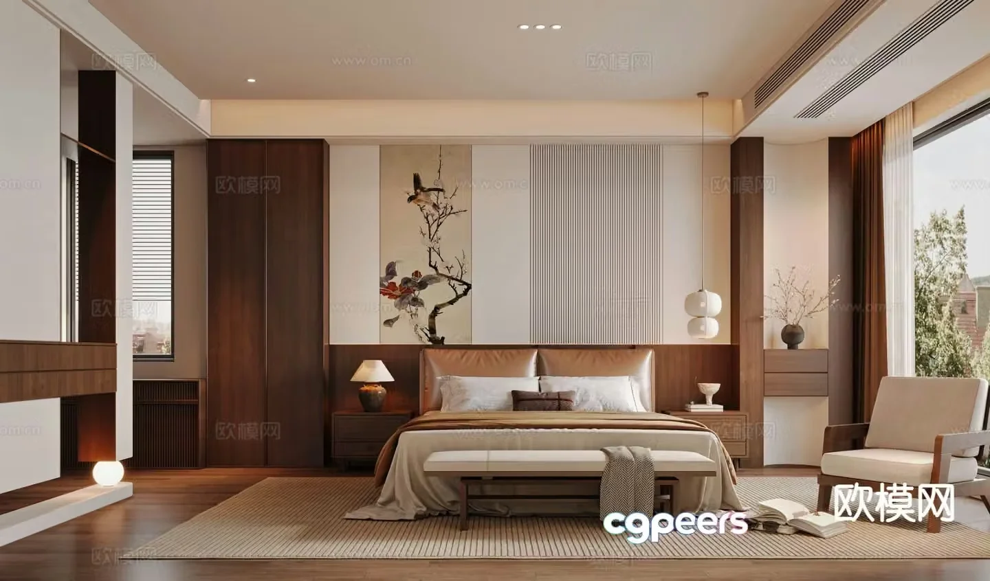 Medieval style bedroom master bedroom 3d model