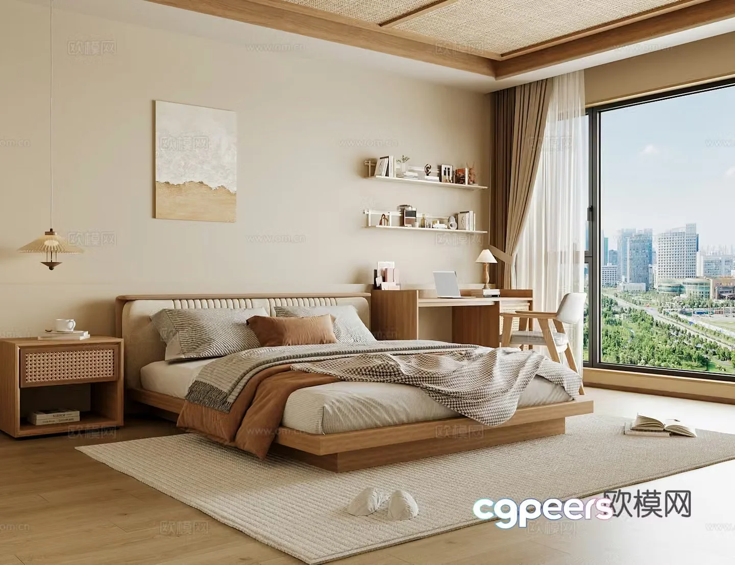 Wasabi Middle Ages Home Bedroom Wasabi Wind Bedroom Secondary Bedroom Master Bedroom Bathroom Window Bedroom 3D Model