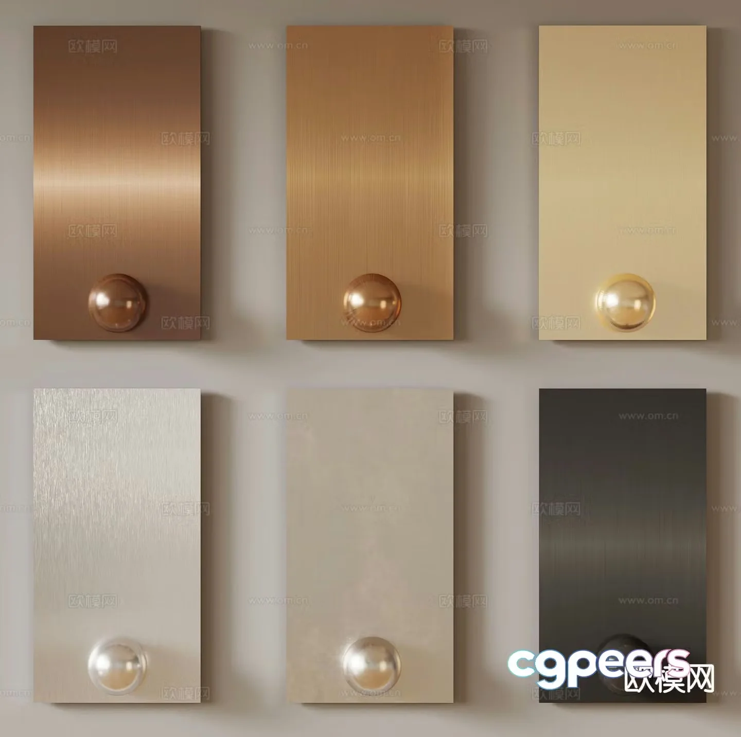 Modern metal plate brushed stainless steel rose gold champagne gold wall panel 3d model